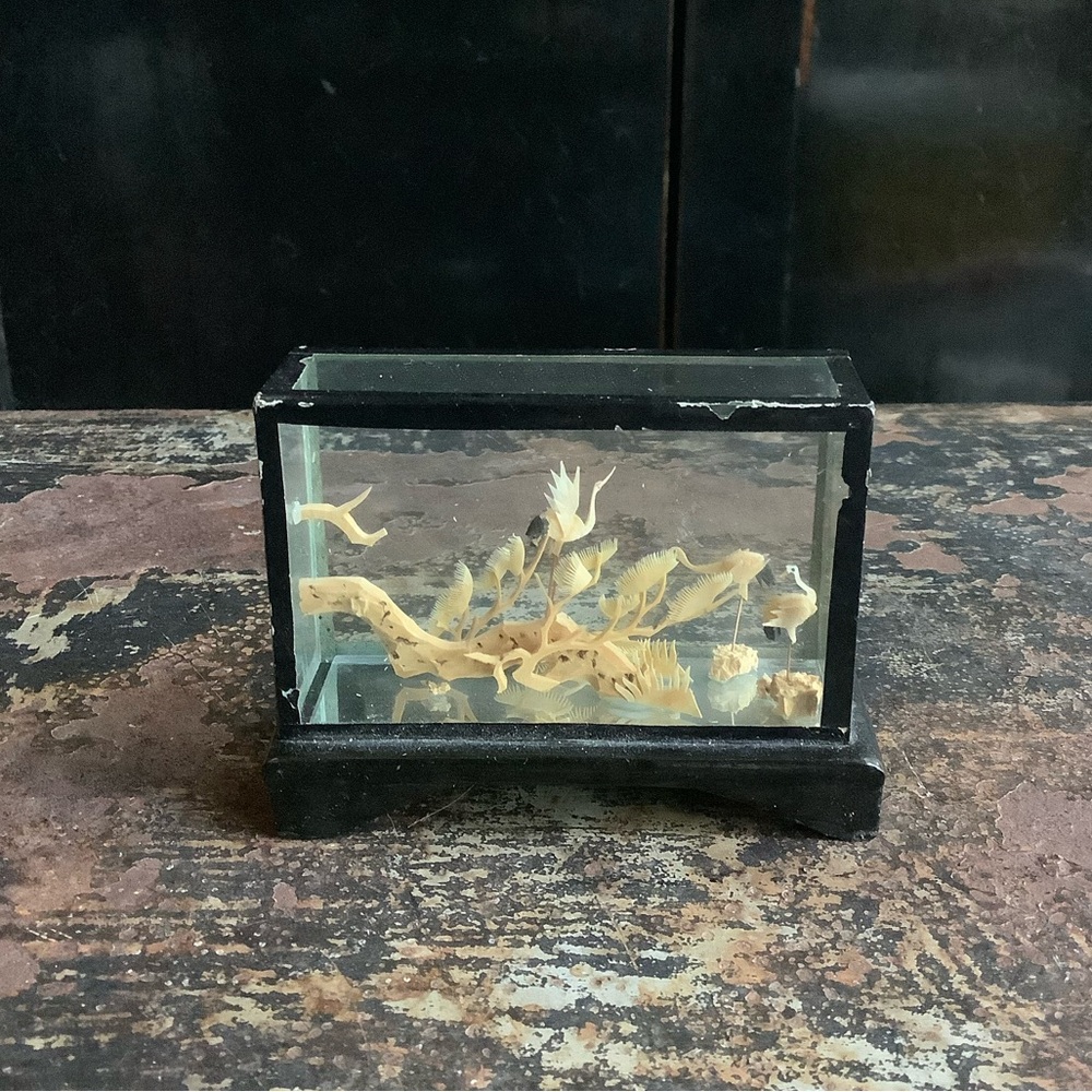 Vintage Miniature Asian Cork Diorama